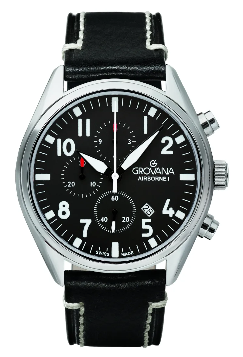Grovana Airborne Chronograph Black Herreur med sort urskive