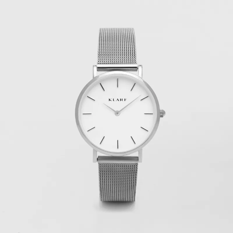 KLARF Petite White & Silver Mesh Dameur