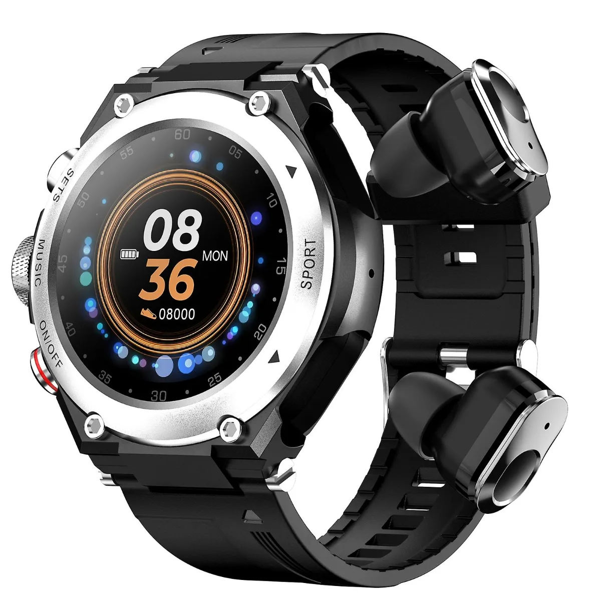 SMART Watch T92 Silver herreur med sølv urskive
