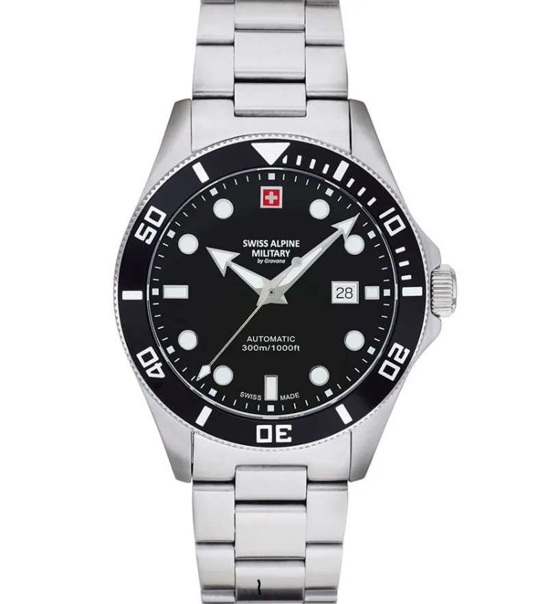 Swiss Alpine Military Diver Automatic Black Herreur