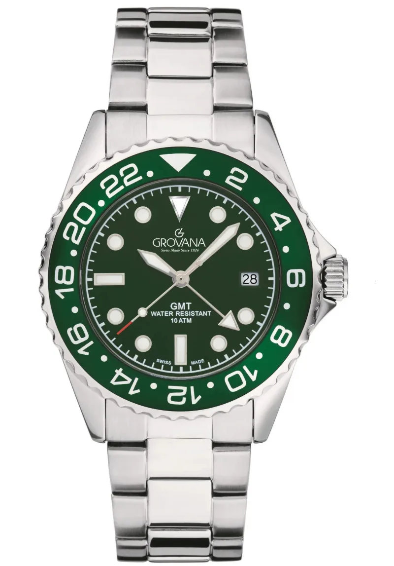 Swiss Alpine Military GMT Green Metallic Herreur