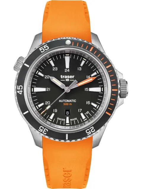 Traser 10323 Herreur Ur med orange gummirem